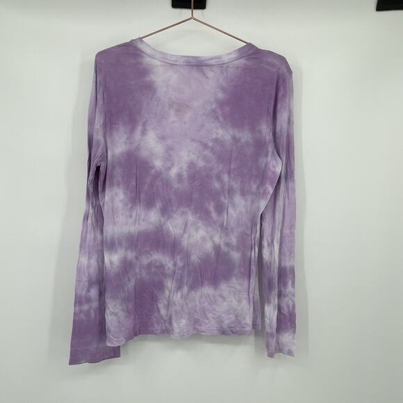 Sundry Purple Tie Dye Long Sleeve Tee Size 3 Large - Picture 5 of 6